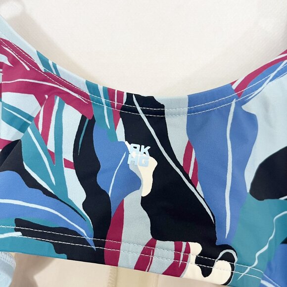 Alaskan Hardgear Duluth Trading Blue Floral Tankini Swim Top - Size 14 - Picture 3 of 4